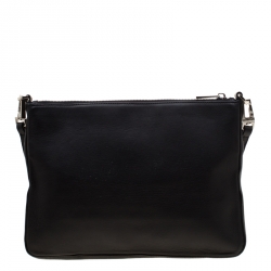 Pre Owned Zadig & Voltaire Black Leather Panglo Crossbody Bag