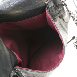 Pre Owned Zadig & Voltaire Black Metallic Leather Rock Clutch