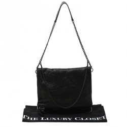 Pre Owned Zadig & Voltaire Black Metallic Leather Rock Clutch