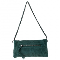 Zadig and Voltaire Dark Green Suede Shoulder Bag