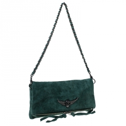 Zadig and Voltaire Dark Green Suede Shoulder Bag