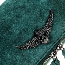 Zadig and Voltaire Dark Green Suede Shoulder Bag