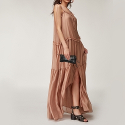 Pre Owned Zadig & Voltaire Black Leather Studded Wristlet Clutch