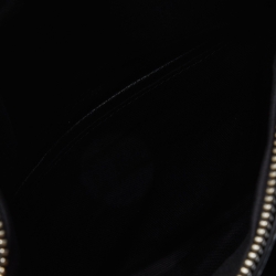 Pre Owned Zadig & Voltaire Black Printed Leather Rock Foldover Clutch Bag