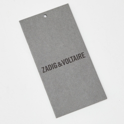 Pre Owned Zadig & Voltaire Black Printed Leather Rock Foldover Clutch Bag