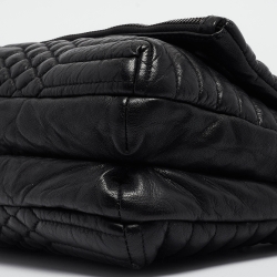 Pre Owned Zadig & Voltaire Black Matelassé Leather Rocky Shoulder Bag