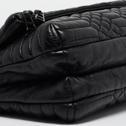 Pre Owned Zadig & Voltaire Black Matelassé Leather Rocky Shoulder Bag