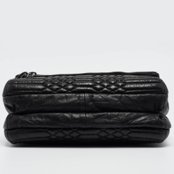 Pre Owned Zadig & Voltaire Black Matelassé Leather Rocky Shoulder Bag