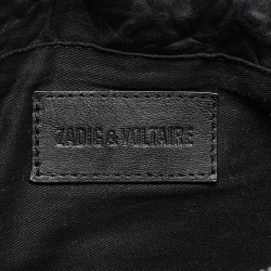 Pre Owned Zadig & Voltaire Black Matelassé Leather Rocky Shoulder Bag