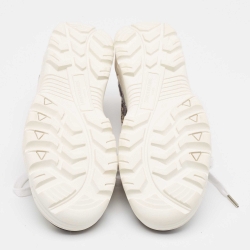 Pre Owned Zadig & Voltaire Black/Grey Python Embossed Leather Sneakers Size 39