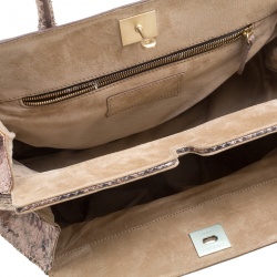 Zagliani Blush Pink Python Puffy Tote