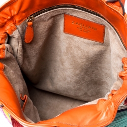 Pre Owned Zagliani Multicolor Woven Leather Shopper Tote