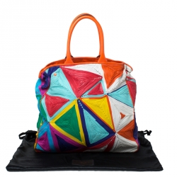 Pre Owned Zagliani Multicolor Woven Leather Shopper Tote