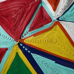 Pre Owned Zagliani Multicolor Woven Leather Shopper Tote