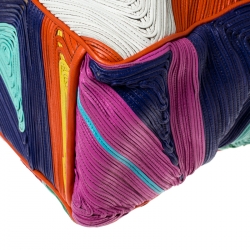 Pre Owned Zagliani Multicolor Woven Leather Shopper Tote