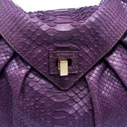 Zagliani Purple Python Envelope Chain Hobo