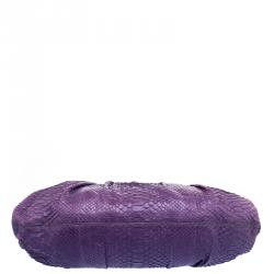 Zagliani Purple Python Envelope Chain Hobo