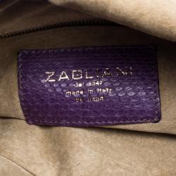 Zagliani Purple Python Envelope Chain Hobo