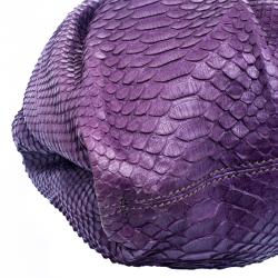 Zagliani Purple Python Envelope Chain Hobo