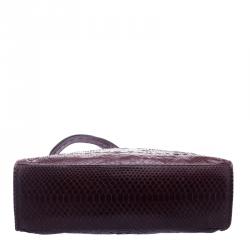 Zagliani Burgundy Python Muna Top Handle Bag