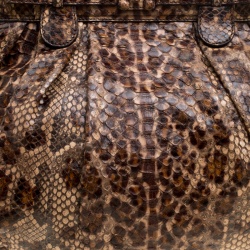 Zagliani Beige Python Puffy Hobo