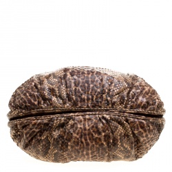 Zagliani Beige Python Puffy Hobo