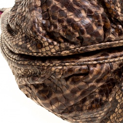 Zagliani Beige Python Puffy Hobo