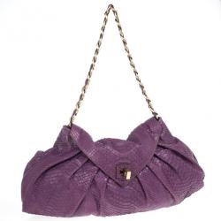 Zagliani Python Chain Strap Shoulder Bag