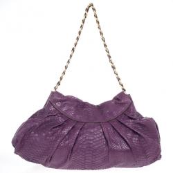 Zagliani Python Chain Strap Shoulder Bag