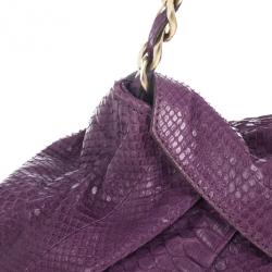 Zagliani Python Chain Strap Shoulder Bag
