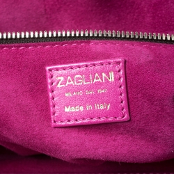 Pre Owned Zagliani Brown/Beige Python Puffy Hobo