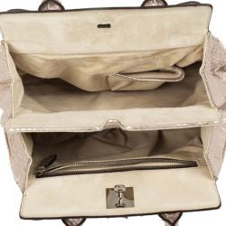 Zagliani Metallic Python Puffy Handbag