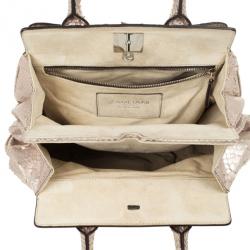 Zagliani Metallic Python Puffy Handbag