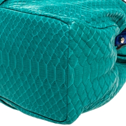 Pre Owned Zagliani Blue/Green Python Medium Jamila Bag
