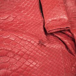 Zagliani Coral Pink Python Pleated Bag
