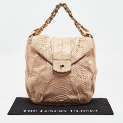 Zagliani Pink Python JJ Hobo