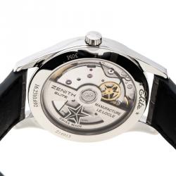 Zenith White Mother of Pearl Stainless Steel Elite Ultra Thin Women's Wristwatch 33 mm