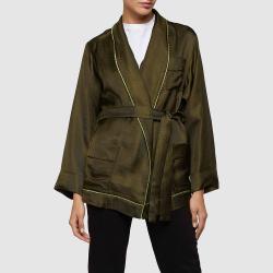Zeus+Dione Green Idille Khaki Wrap Jacket Size FR 44