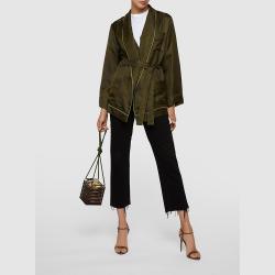 Zeus+Dione Green Idille Khaki Wrap Jacket Size FR 44