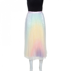 Pre Owned Zimmermann Multicolor Sequin Embellished Tulle Midi Skirt XS