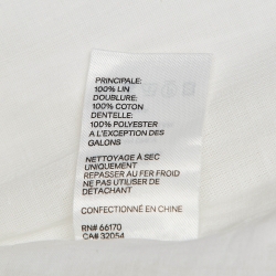 Pre Owned Zimmermann White Linen Wayfarer Flutter Dress M