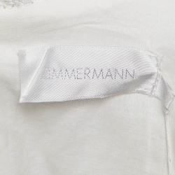 Pre Owned Zimmermann White Linen Wayfarer Flutter Dress M