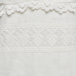 Pre Owned Zimmermann White Linen Wayfarer Flutter Dress M