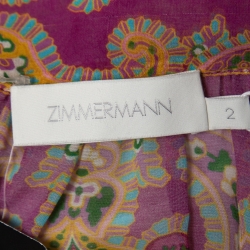 مملوكة مسبقًا Zimmermann White Paisley Print Cotton Teddy Midi Dress M