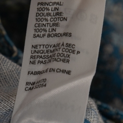 Pre Owned Zimmermann Blue Floral Printed Linen Belted Trousers M