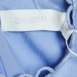 Pre Owned Zimmermann Blue Floral Printed Linen Maxi Dress S