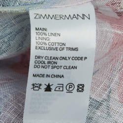 Pre Owned Zimmermann Blue Floral Printed Linen Maxi Dress S