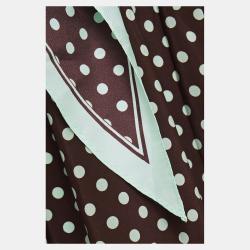 Pre Owned Zimmermann Brown Polka Dot Silk Midi Dress S (SIZE 1)