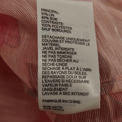 Pre Owned Zimmermann Coral Pink Floral Print Linen & Silk Ruffled Top M