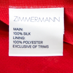 Pre Owned Zimmermann Red Floral Print Silk Playsuit M